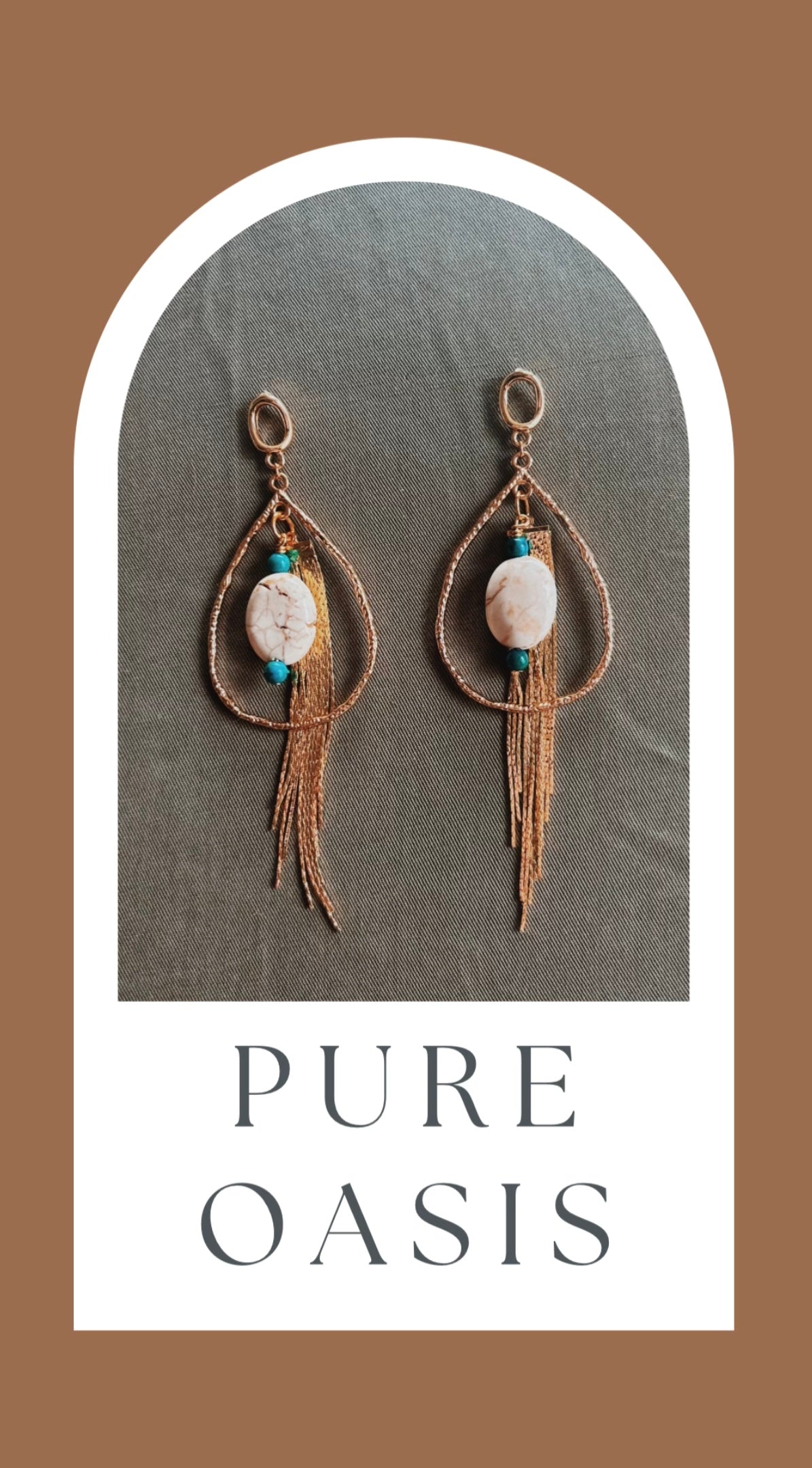 Western boho-chic 14K Gold-Plated earrings. Handmade hypoallergenic 