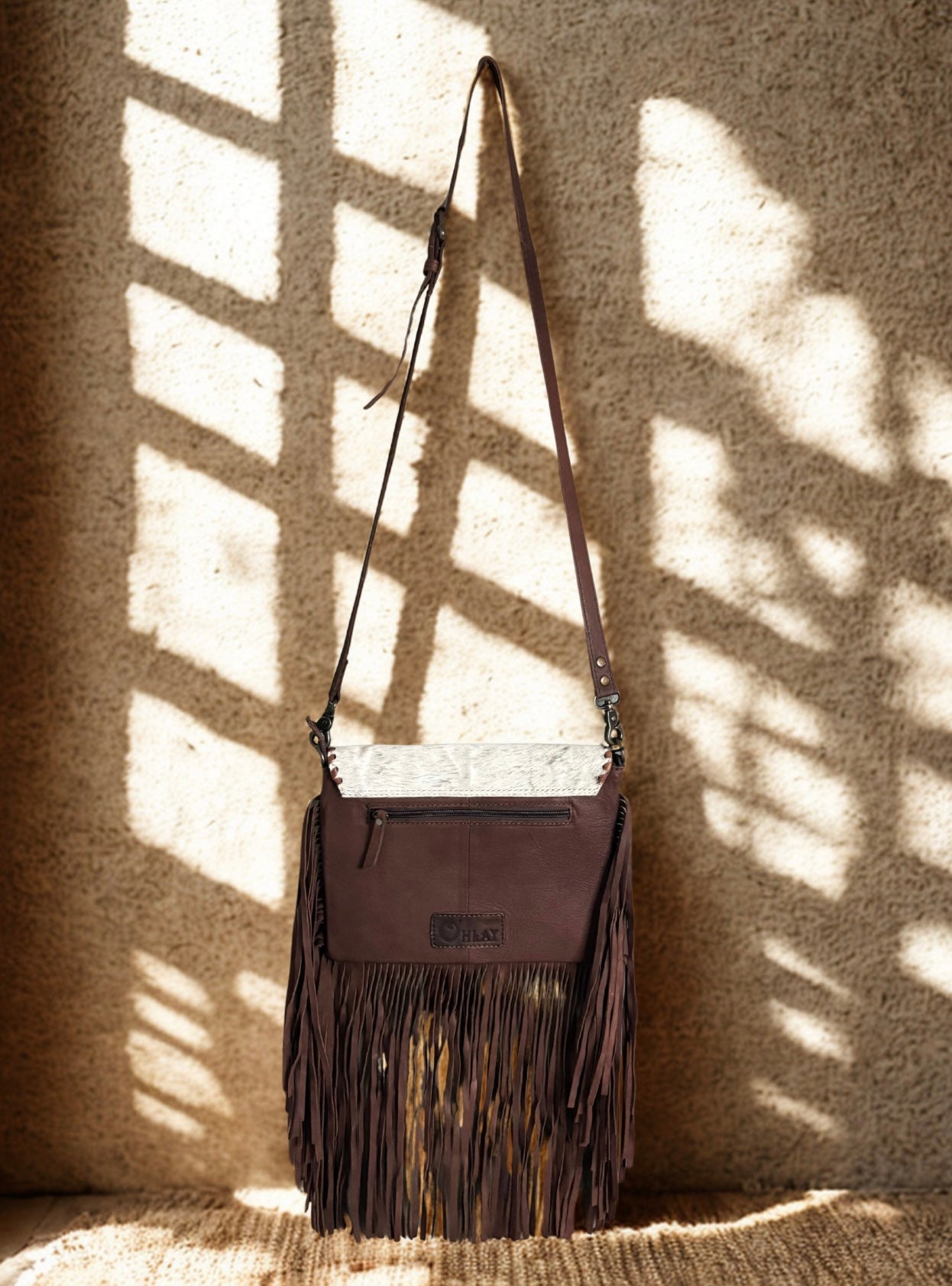 OHLAY Embossed Hair-on Genuine Leather Envelope Purse