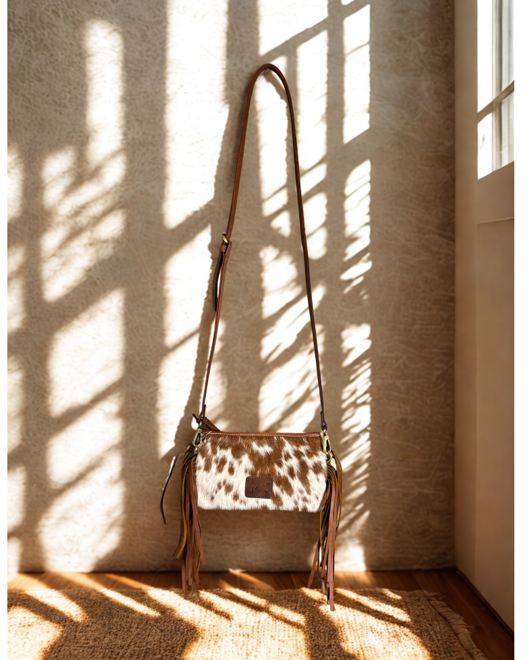 American Darling Hand-tooled Leather Cowhide Crossbody
