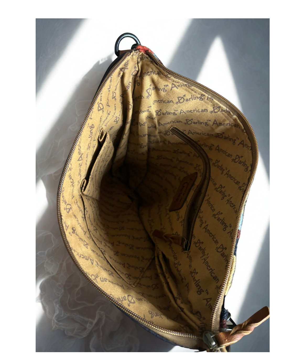 American Darling Large Genuine Leather Hand-Tooled Purse